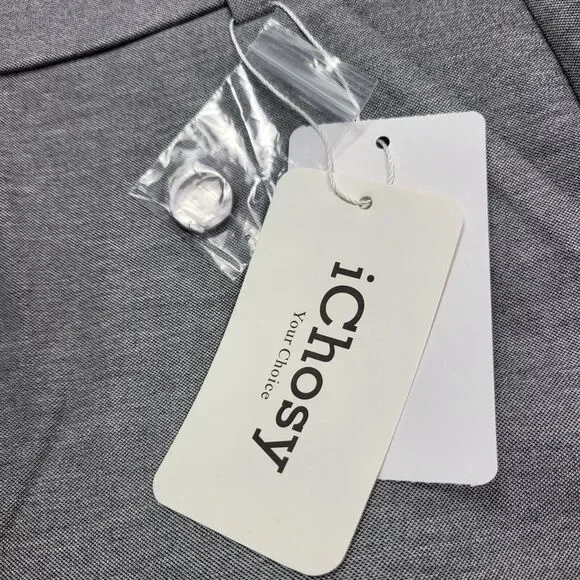 IChosy Women's Casual Dress Pants High Waist Pull Up Size 12 Gray Barely Bootcut - Picture 6 of 10